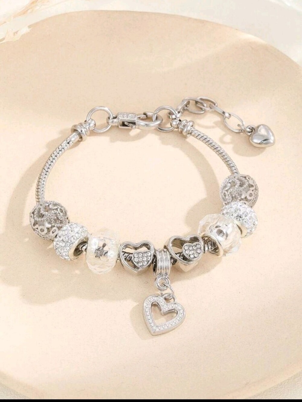 FP Multicolor 1pc Rhinestone Heat Charm Bead decor Bracelet, Valentines, Mothers